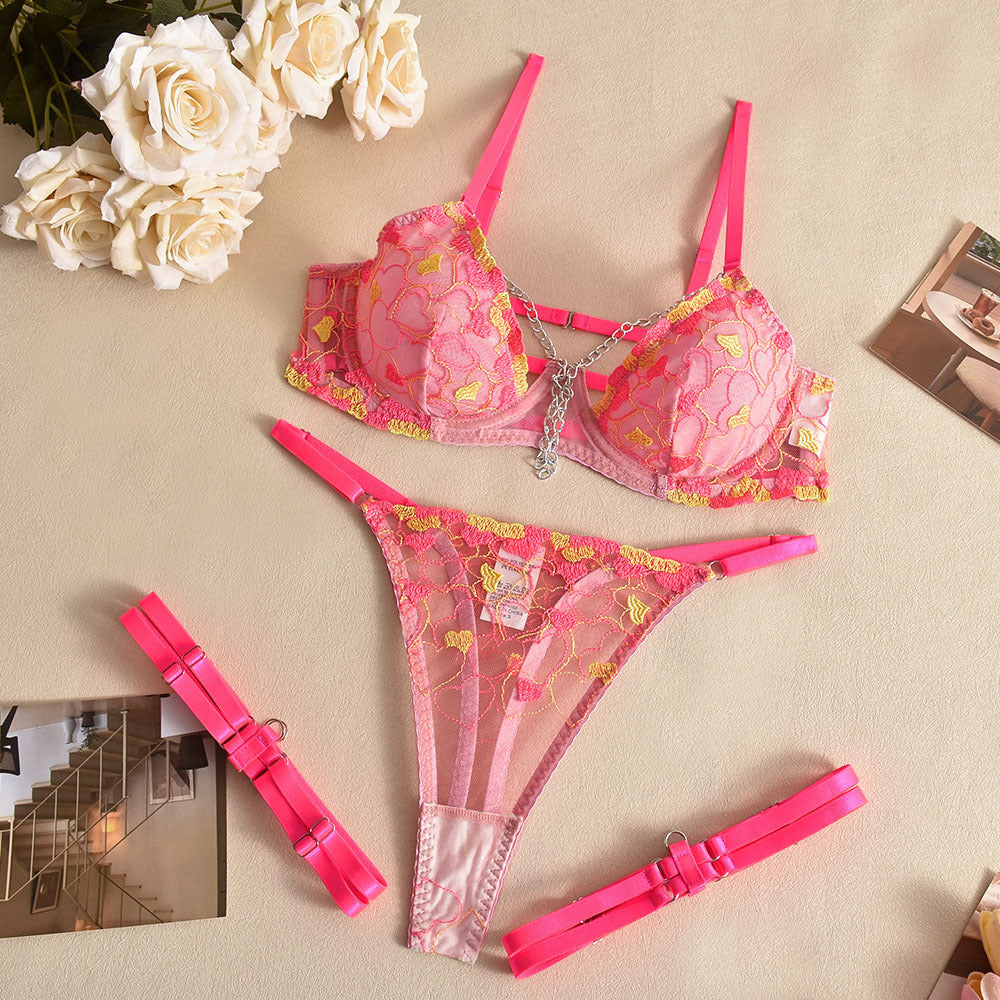 Hot Pink Lingerie Sheer