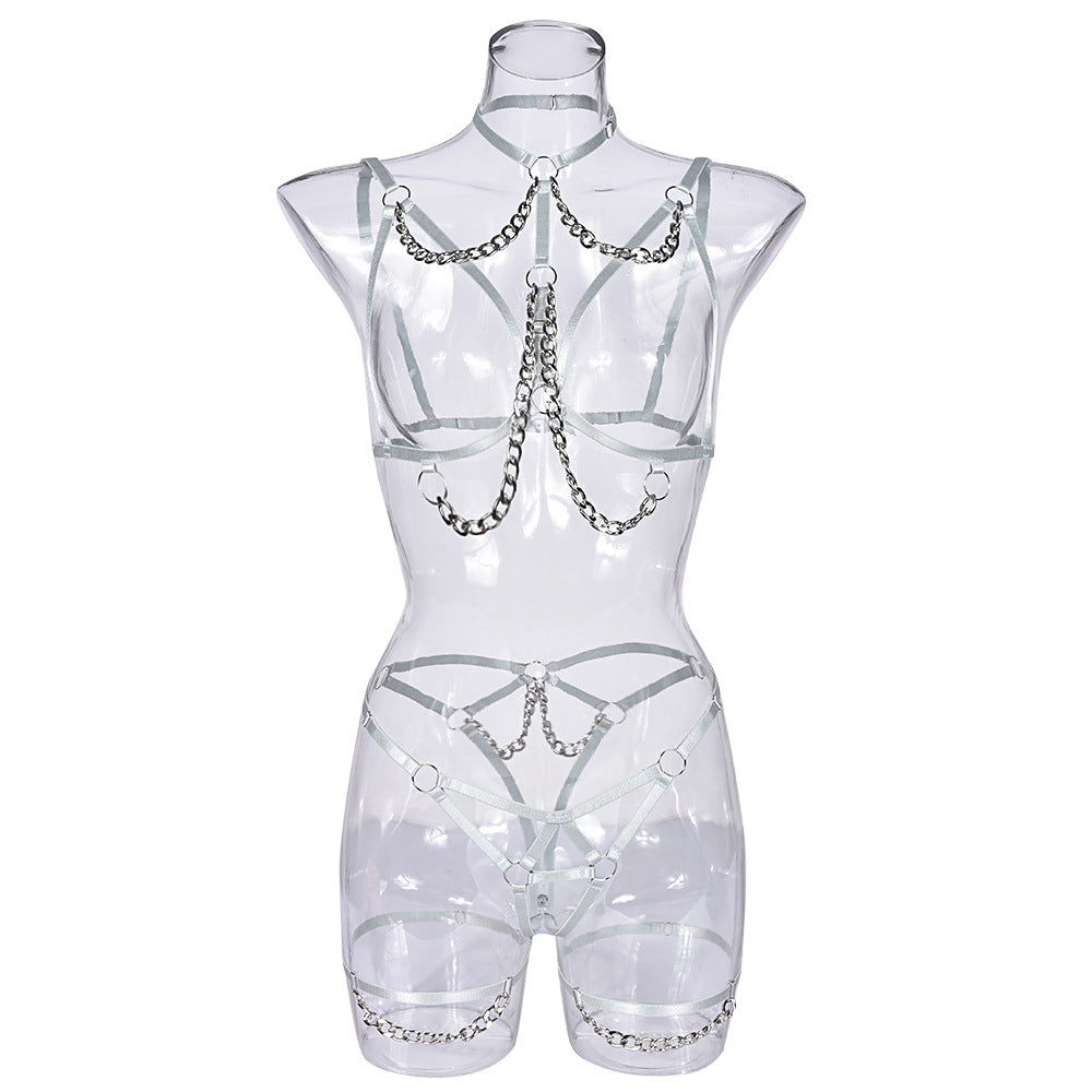 Revealing Couples Body Harness Lingerie Set