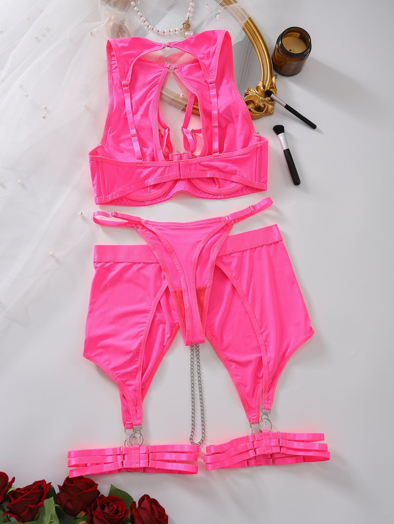 Open Crotch Panties Sheer Bra
