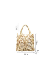 Handwoven Wooden Bead Tote Bag