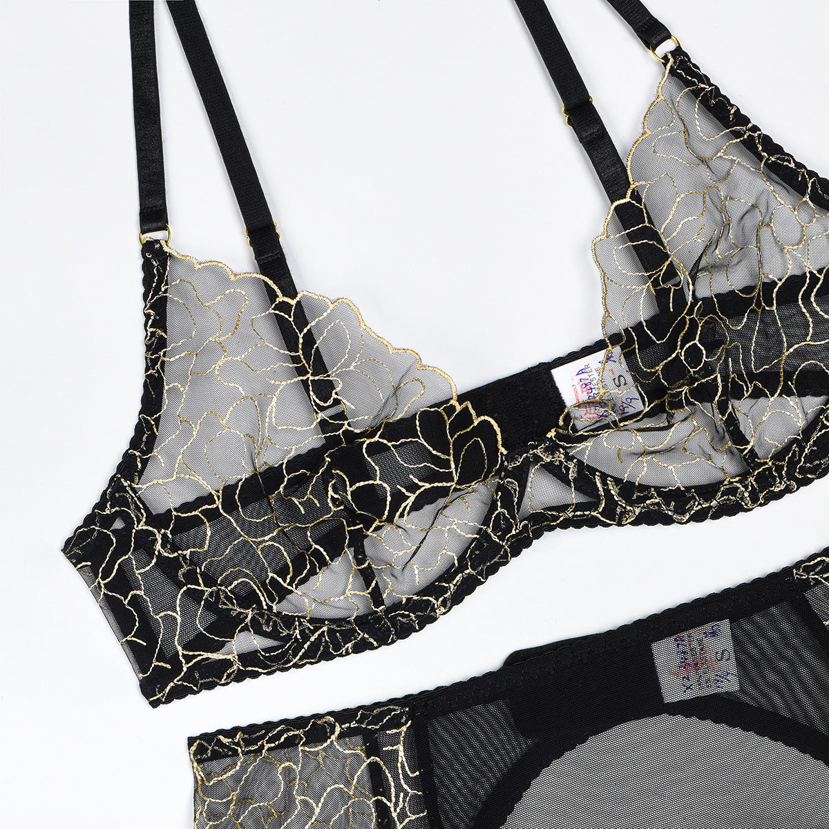 Sexy Women Bra Sheer Embroidered Lingerie