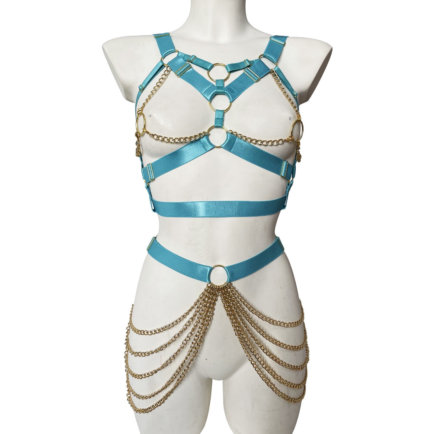 Blue Harness Lingerie Set