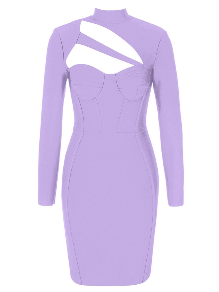 Hollow Backed Long Sleeve Dress