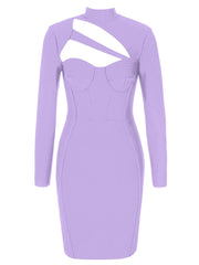 Hollow Backed Long Sleeve Dress