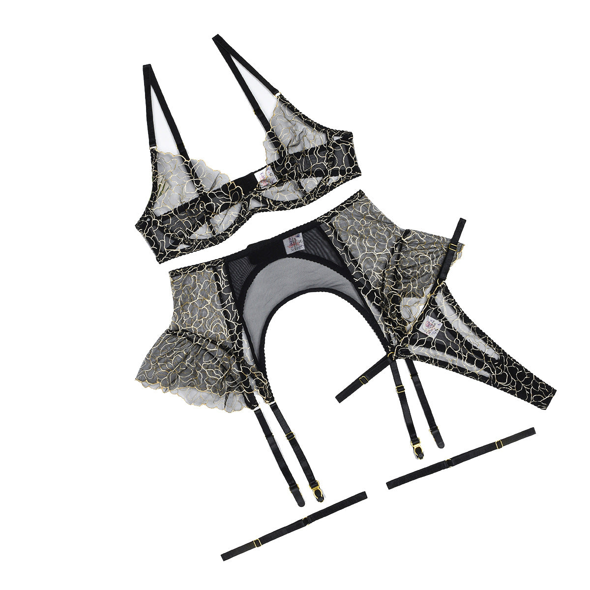 Sexy Women Bra Sheer Embroidered Lingerie