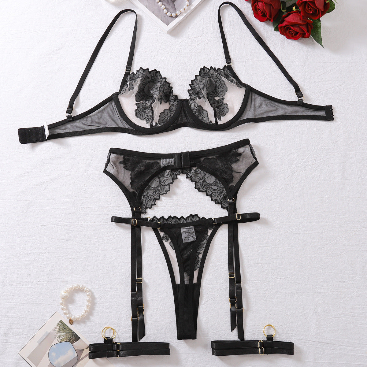 Sheer Crotchless Lingerie
