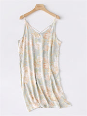 Printed Cross-Back Cami Dress