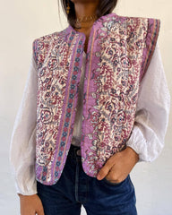 Ethnic Printed Quilted Waistcoat