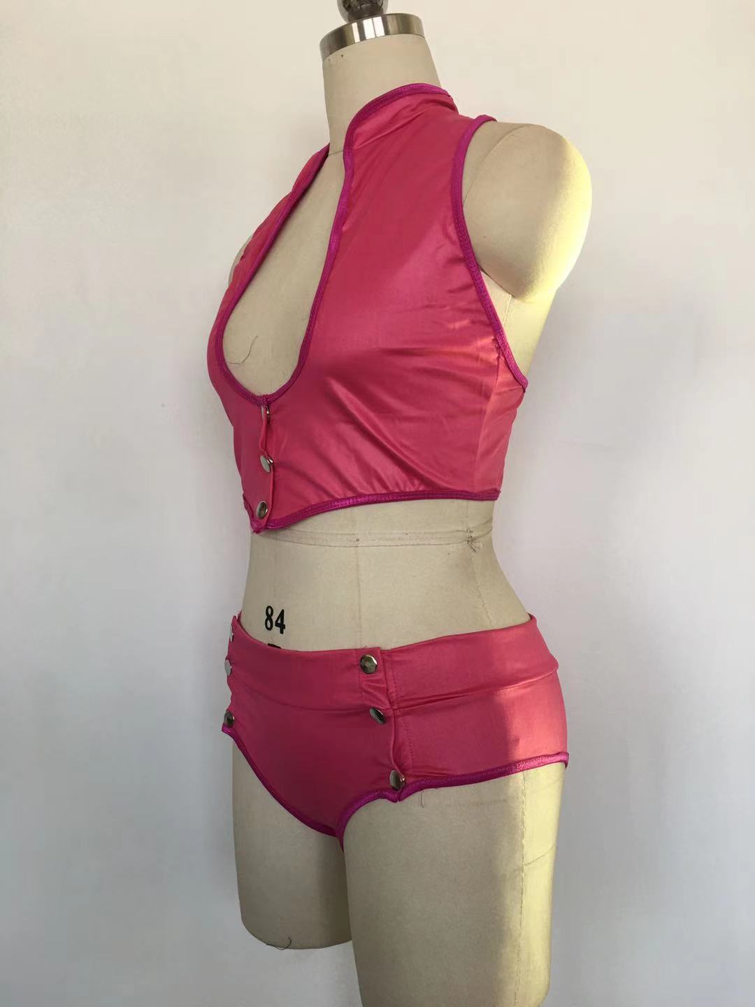 Sex Sluzu leather lingerie Set Black Bra & Panty Naughty