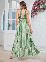 V-Neck Hollow Backless Dress