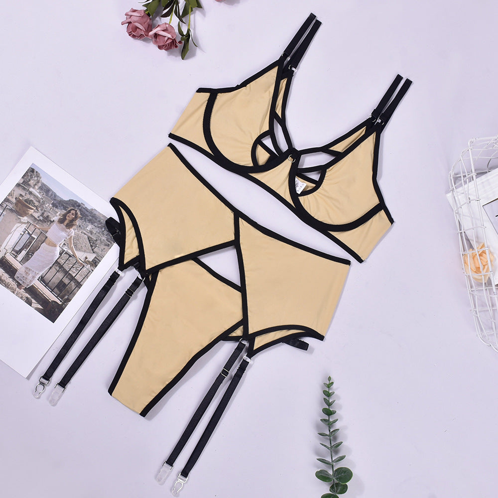 Intimate Garters Lingerie Set Sheer Bra & Panty See Through