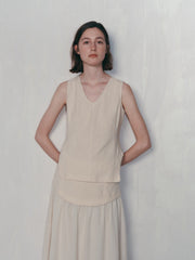 Loose-Fit Casual V-Neck Split Tank