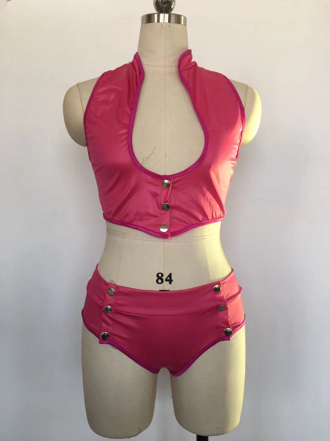 Sex Sluzu leather lingerie Set Black Bra & Panty Naughty