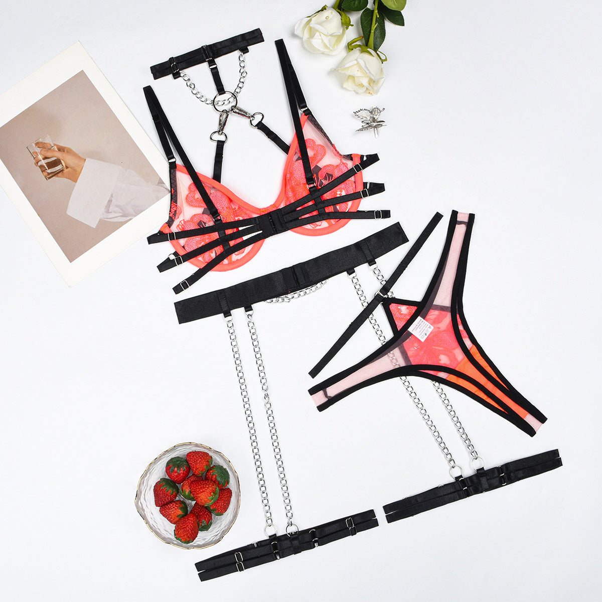 Naughty Sluzu bondage lingerie Set Women Bra & Panty Nasty