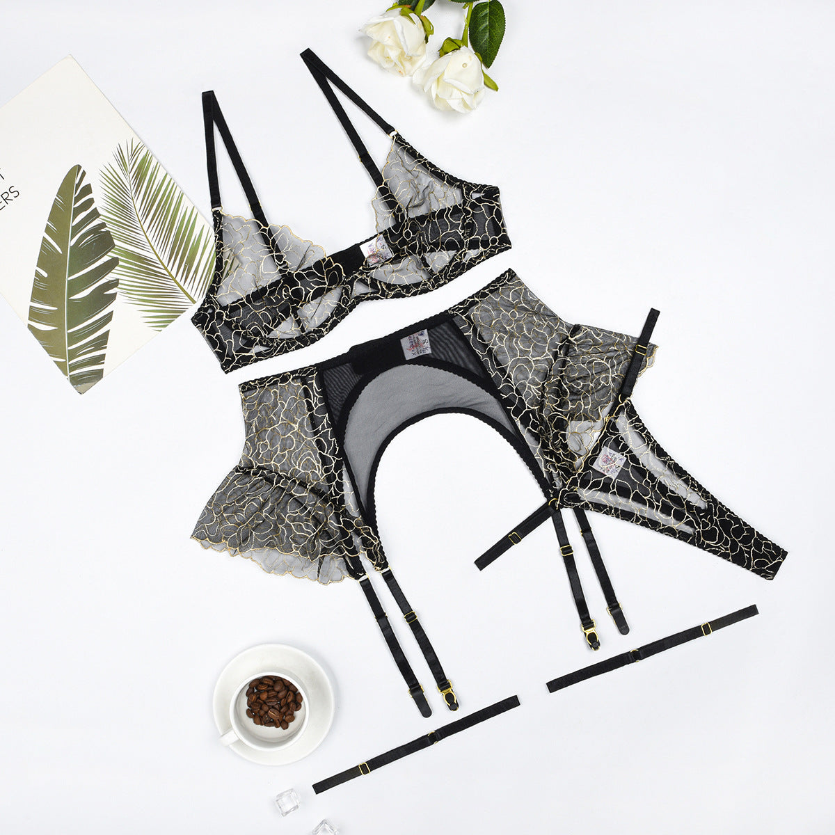 Sexy Women Bra Sheer Embroidered Lingerie