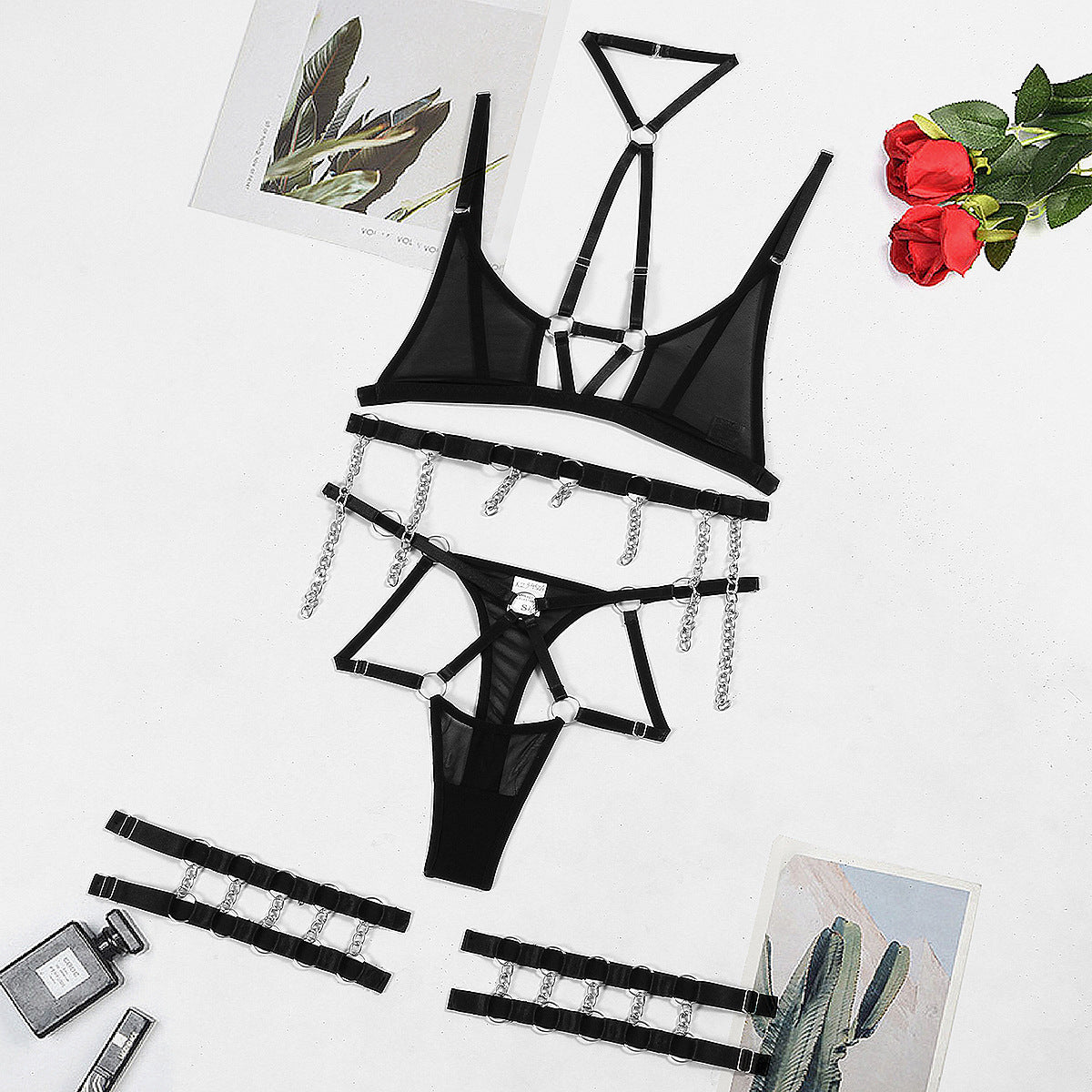 Sexy Sluzu lingerie Set Hot Bra & Panty Black