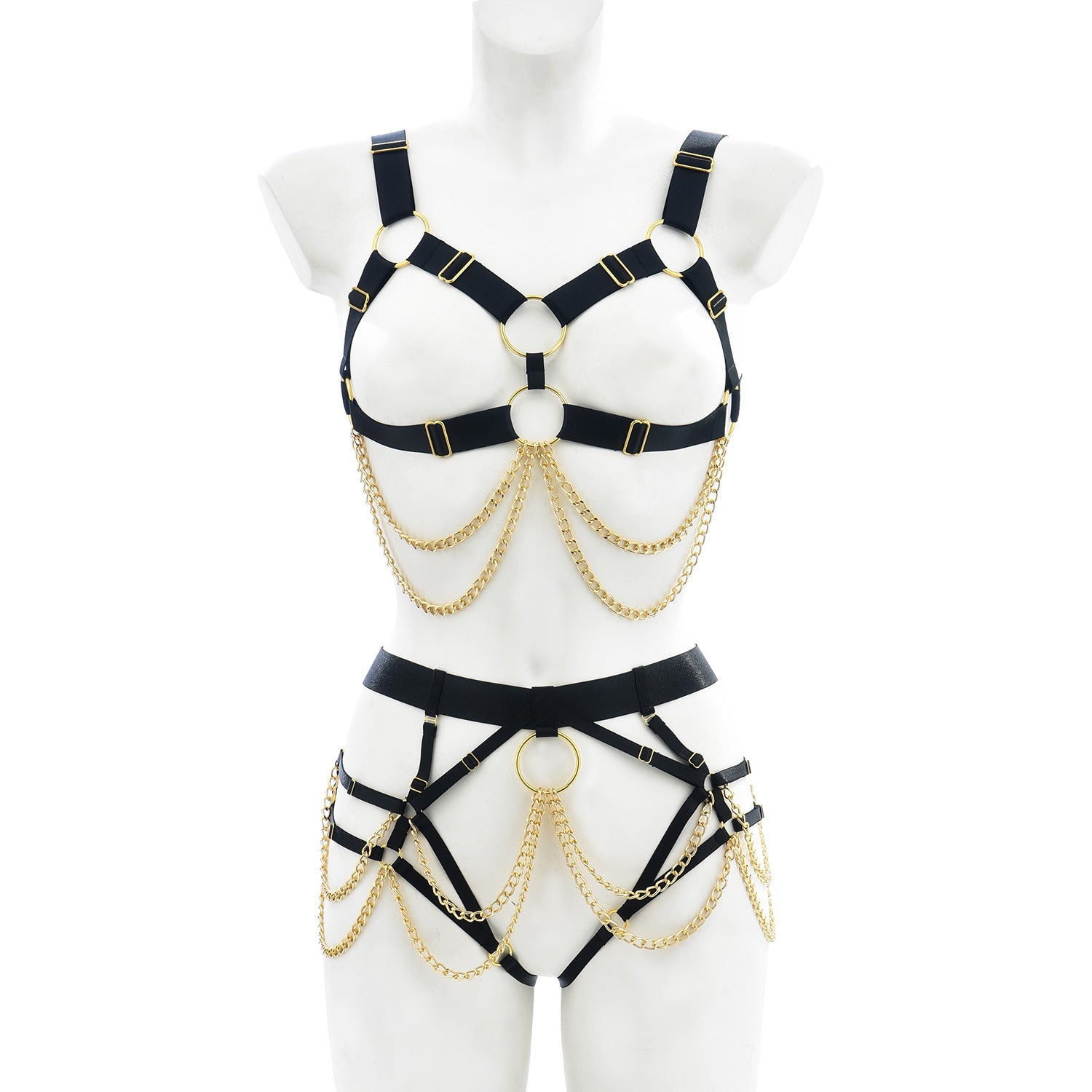 Black Harness Lingerie Set
