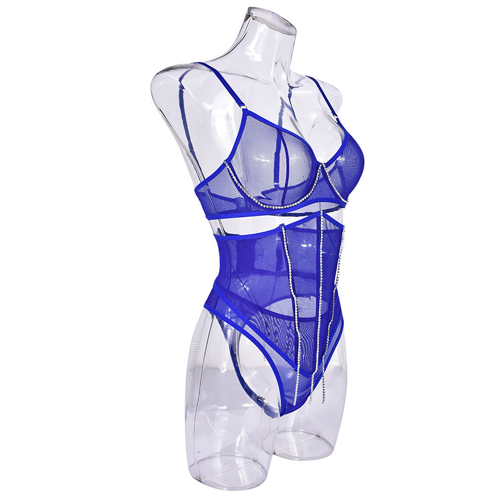 Red See Thru Lingerie Women Set Nasty Bra & Panty