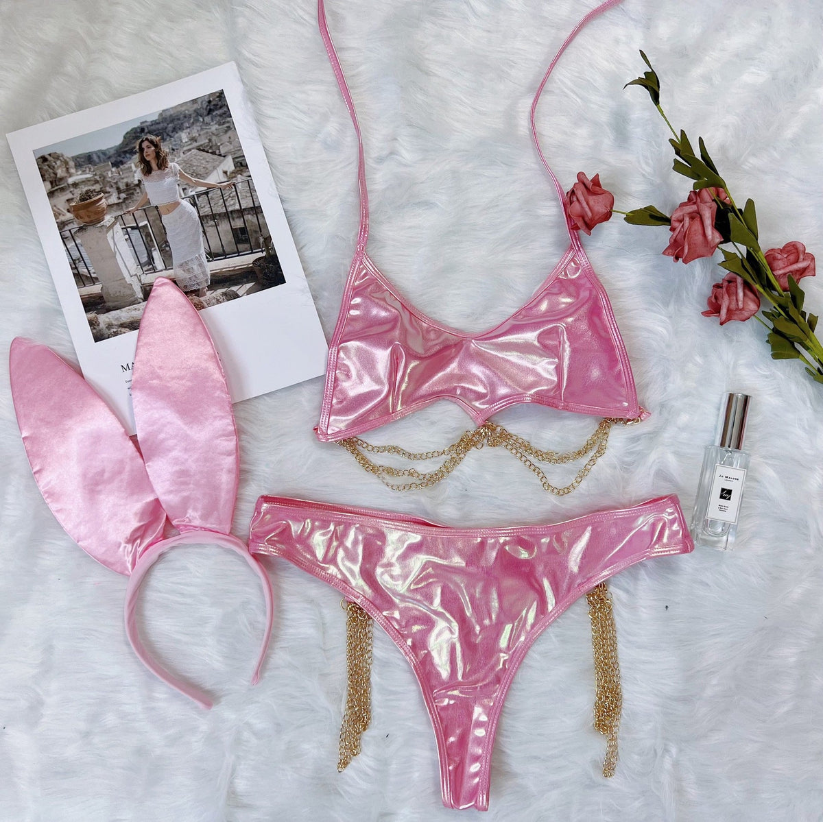 Pink Bunny Lingerie Set