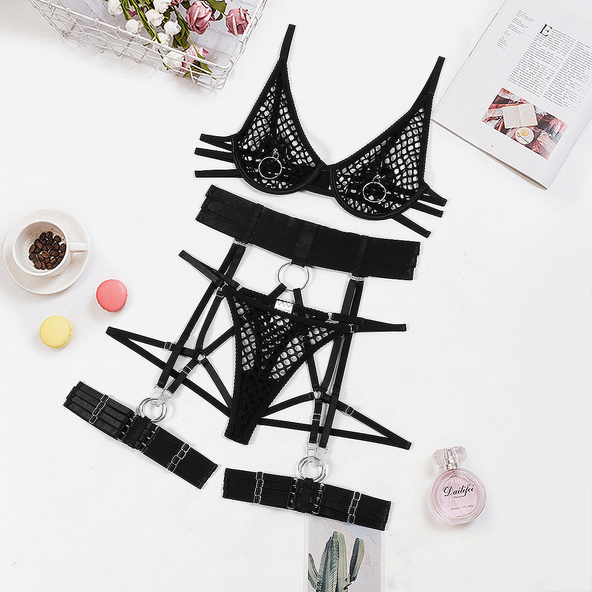 Intimate Sluzu harness lingerie Set Sexy Bra & Panty Latina