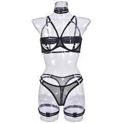 Womens Strap Garter Lingerie Set Latina Bra & Panty Extreme