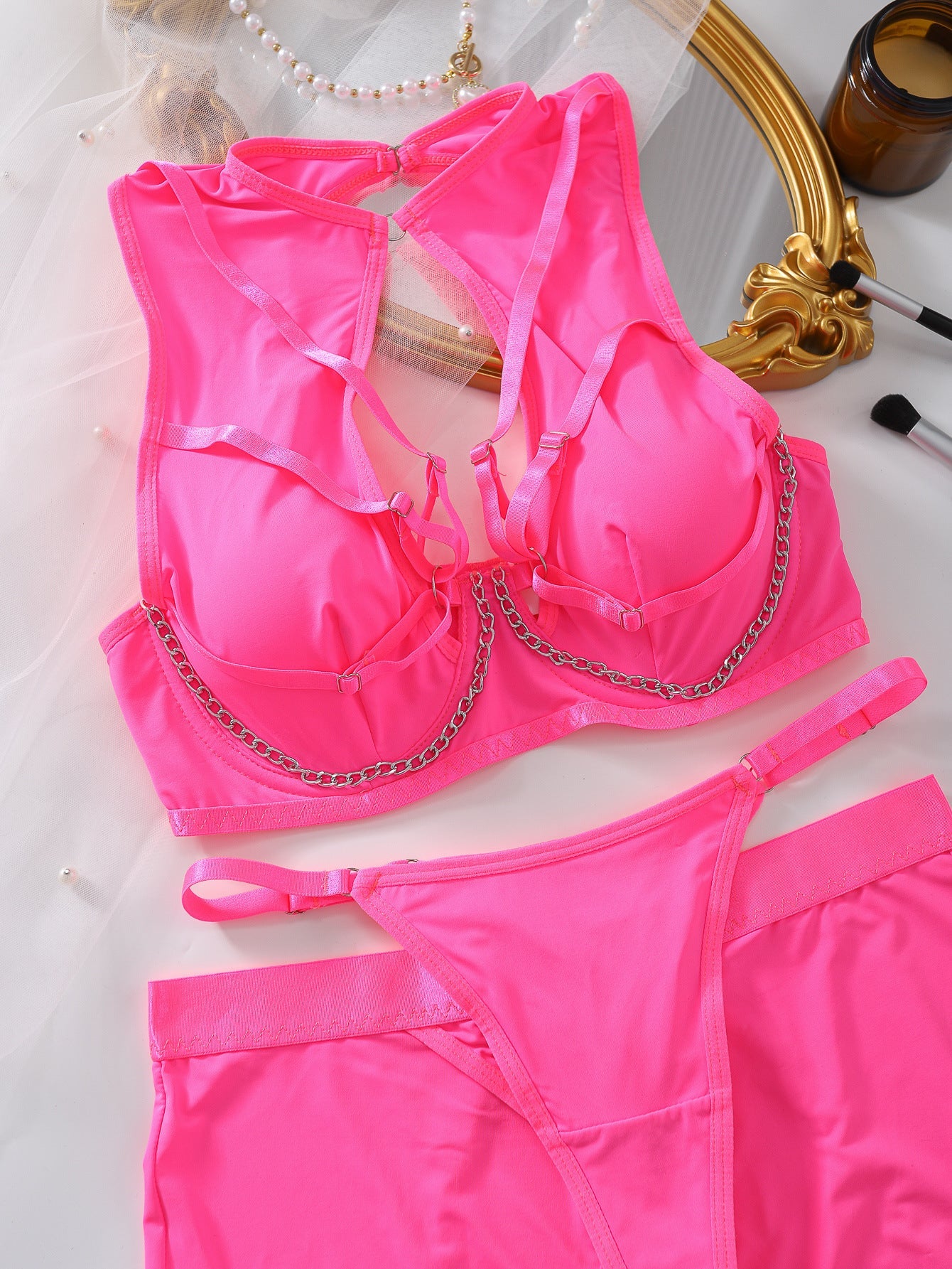 Open Crotch Panties Sheer Bra
