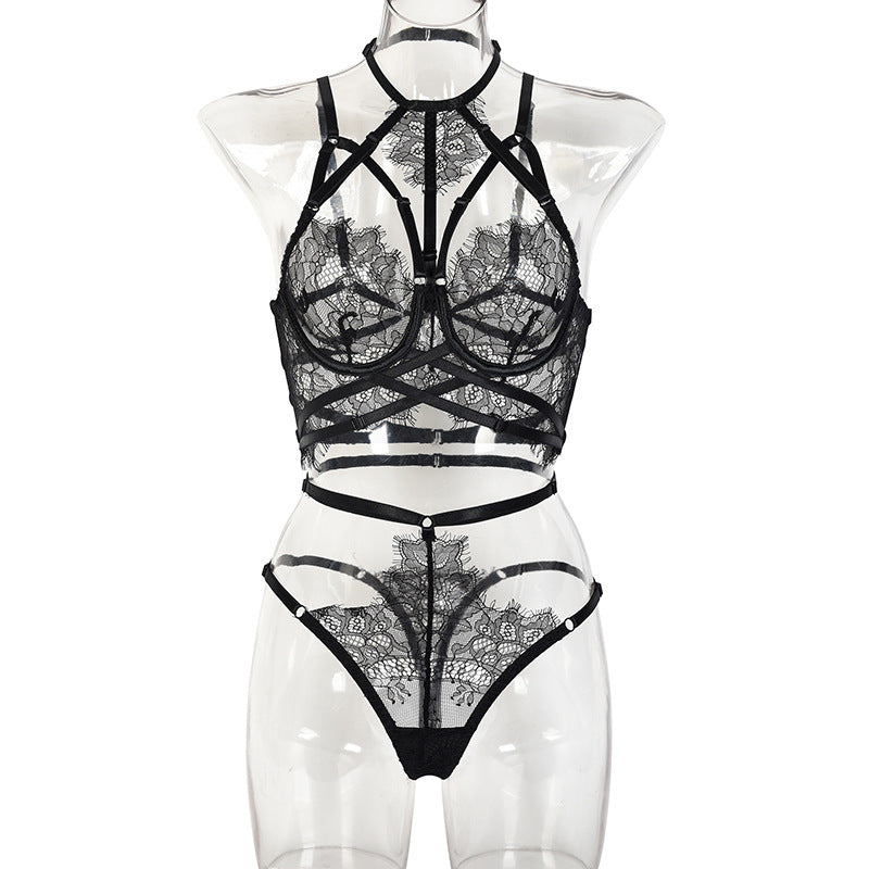 Extreme womens Sluzu lingerie Set Sex Bra & Panty Choker