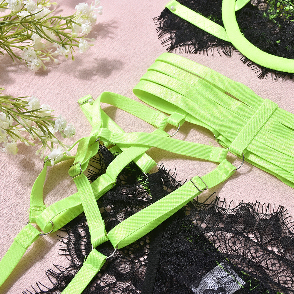 Extreme Garters Lingerie Set Hot Bra & Panty Women