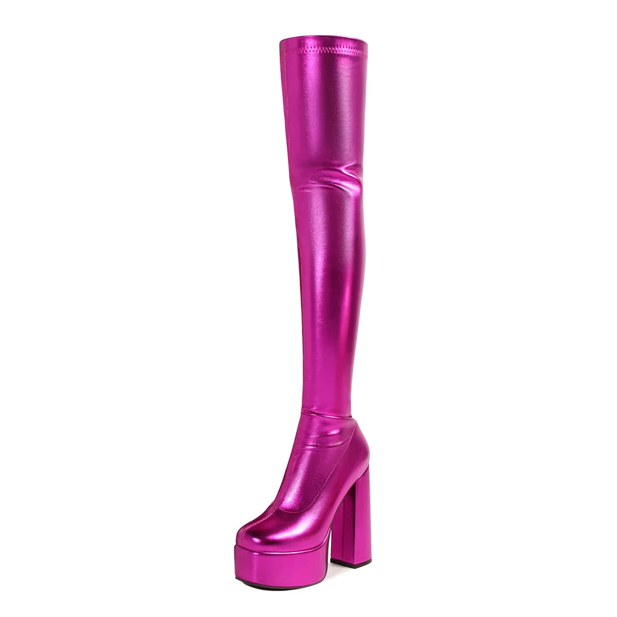 Pink Platform Waterproof Over The Knee Boots