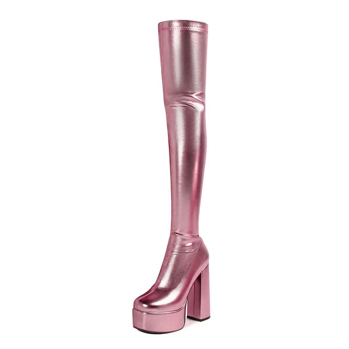 Pink Platform Waterproof Over The Knee Boots
