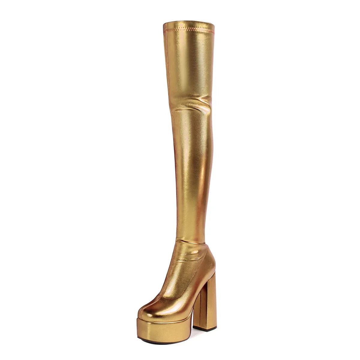 Pink Platform Waterproof Over The Knee Boots