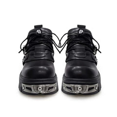 Platform Metal Punk Flats Cross Tied Buckle Single Shoes