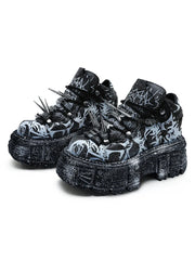 Punk Rock Metal Rivet Platform Round Head Sports Leisure Platform Shoes