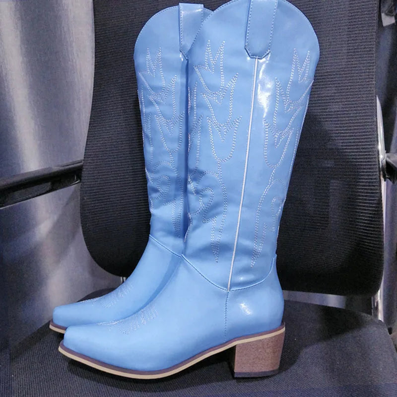 Red Embroidered Western Boots