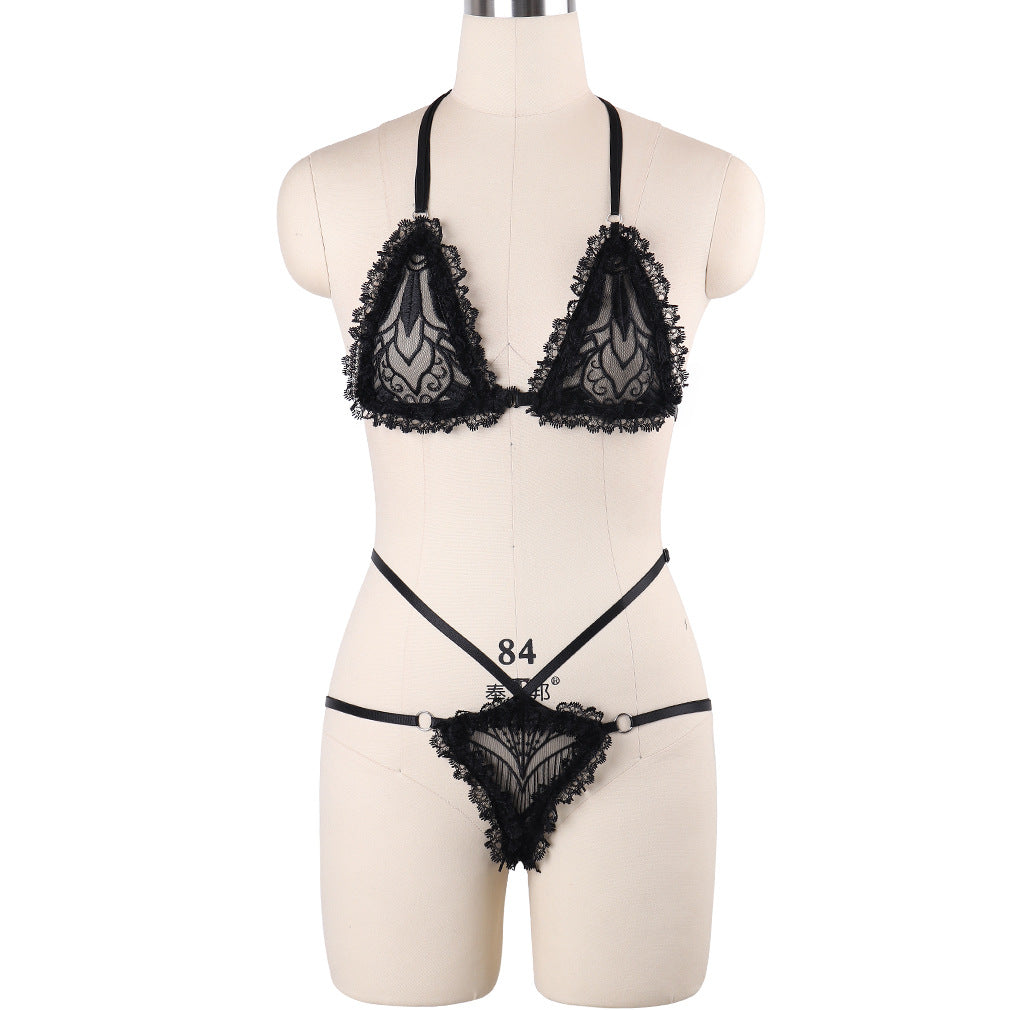 Red Sexy Crotchless Lingerie Set Sexy Black Body Harness Lingerie White Bra Panties