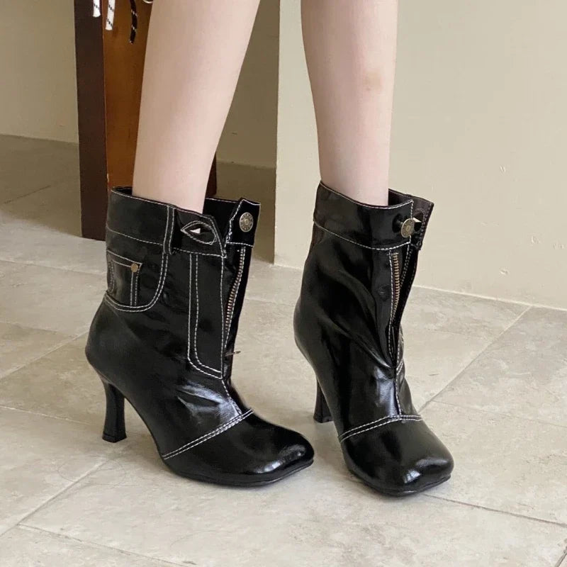 Retro Designer Ankle Boots
