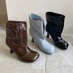 Retro Designer Ankle Boots