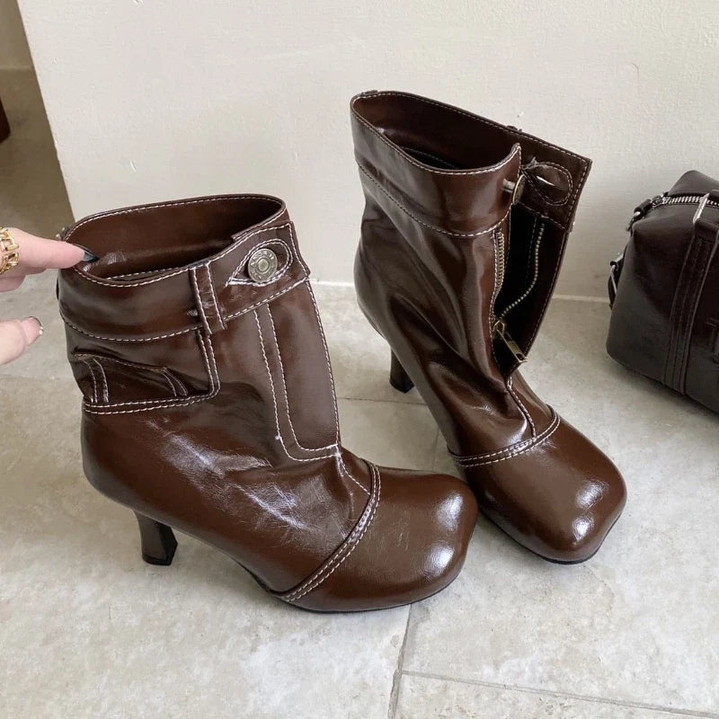Retro Designer Ankle Boots