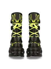 Retro dark punk biker Boots