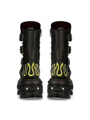 Retro dark punk biker Boots