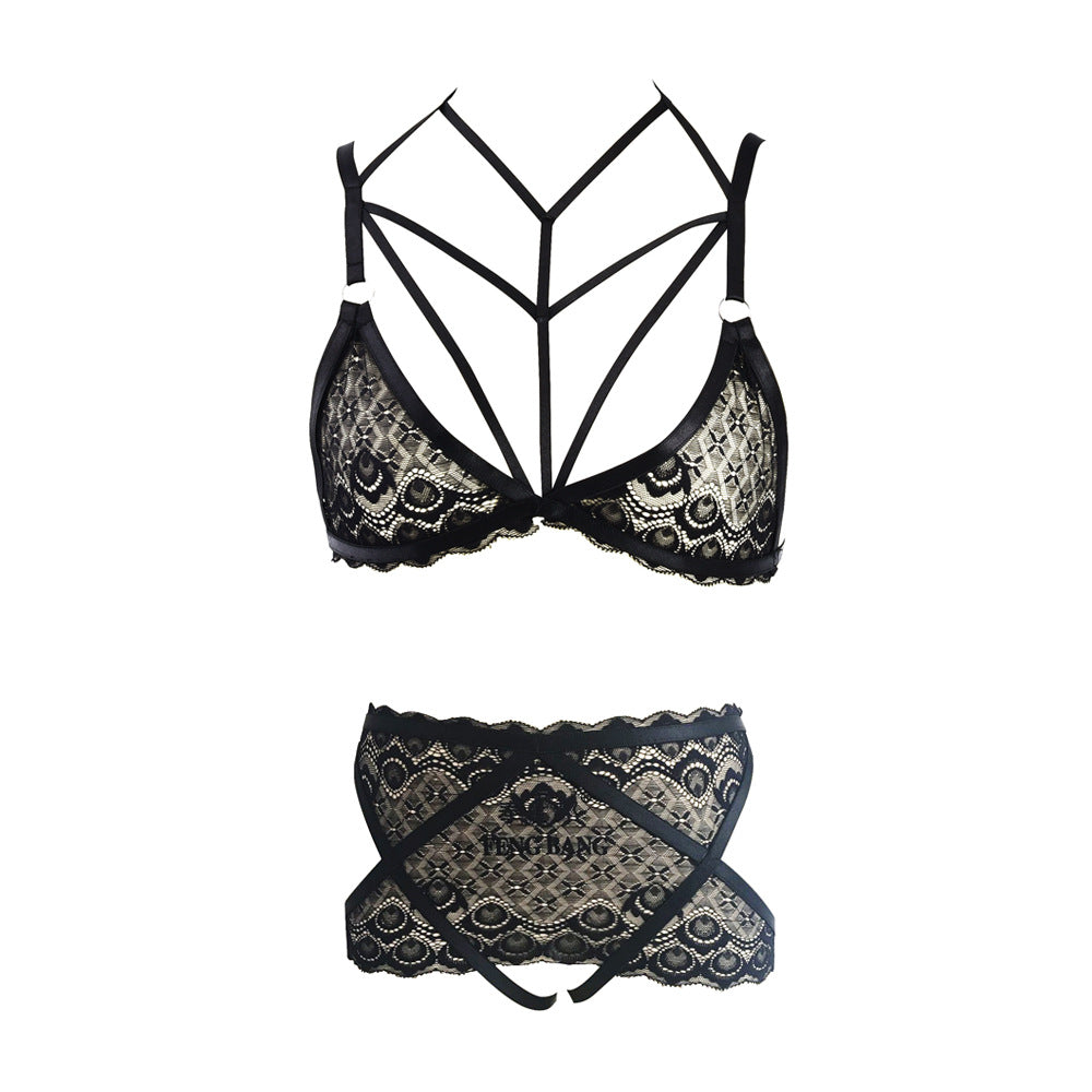 Revealing Sexy Crotchless Lingerie Set Couples Body Harness Lingerie Nasty Bra Panties