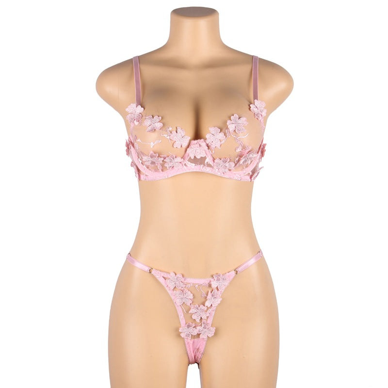 Revealing Sexy Crotchless Lingerie Set Naughty sexy mature women in lingerie Bra Panties🌹