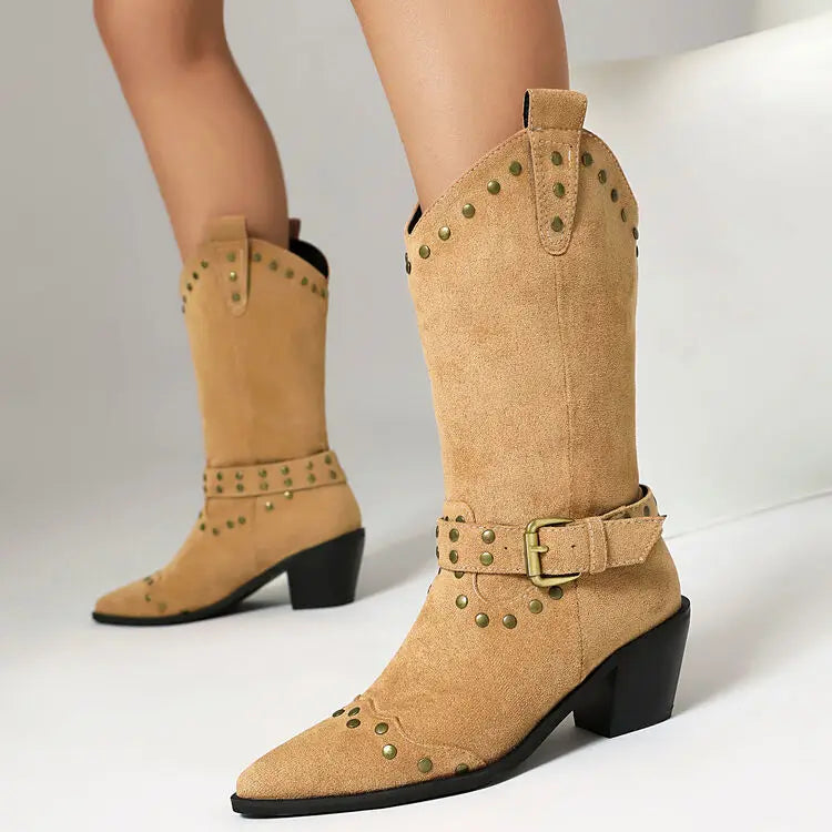 Rivet Western Boot Women Ankle Boots