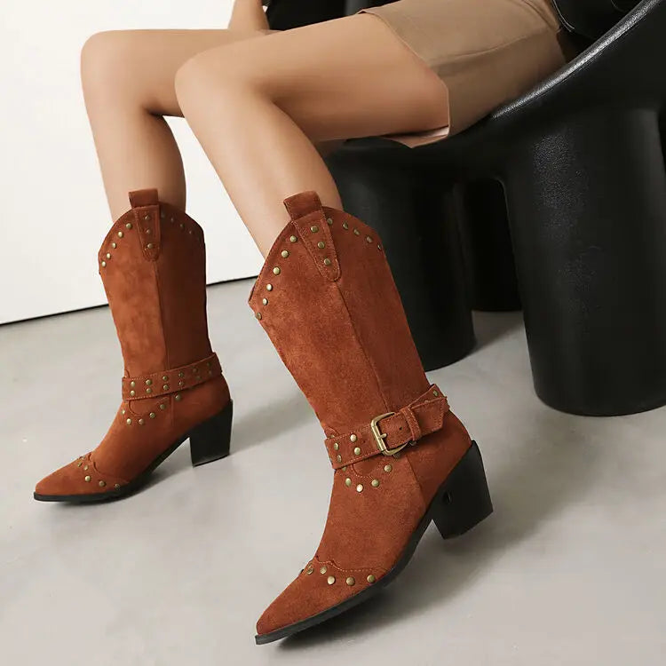 Rivet Western Boot Women Ankle Boots