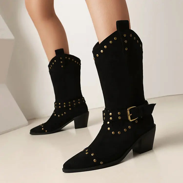 Rivet Western Boot Women Ankle Boots