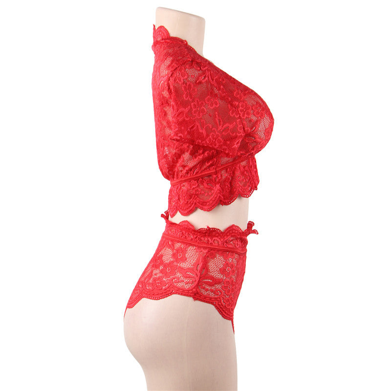 See Thru Sexy Lace Lingerie Set Extreme mature women lingerie Bra Panties