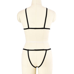 Sexiest Sexy Latina Lingerie Set Red Strappy Harness Lingerie Sex Bra Panties