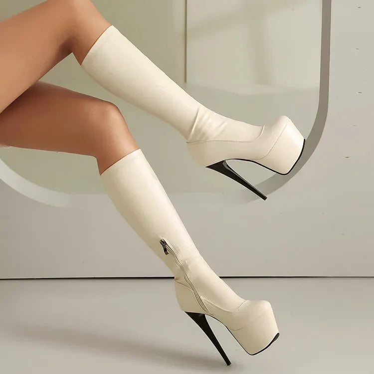 Sexy High Heels Platform Mid-calf Boots