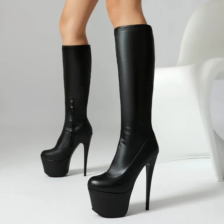 Sexy High Heels Platform Mid-calf Boots