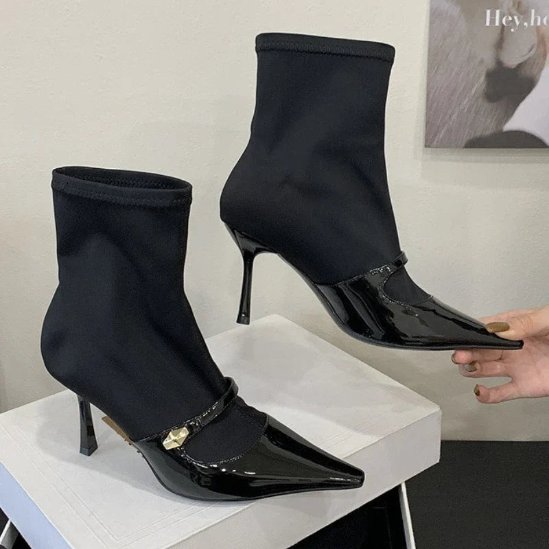 Sexy Thin Heeled Stretch Boots
